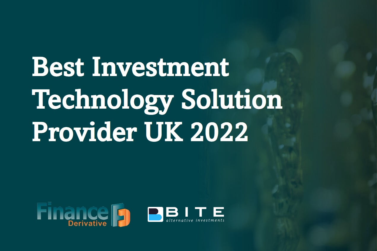 Bite Investments wins Best Investment Technology Solution Provider UK 2022 at the Finance Derivative Awards