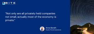 Not only are all privately held companies not small, actually most of the economy is private